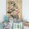 Designart - Pink Vintage Lotus Flower - Traditional Print on Natural Pine Wood